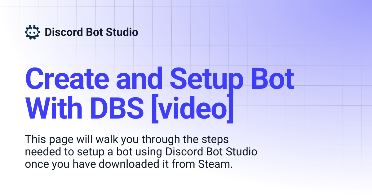 Create and Setup Bot With DBS [video] | Discord Bot Studio