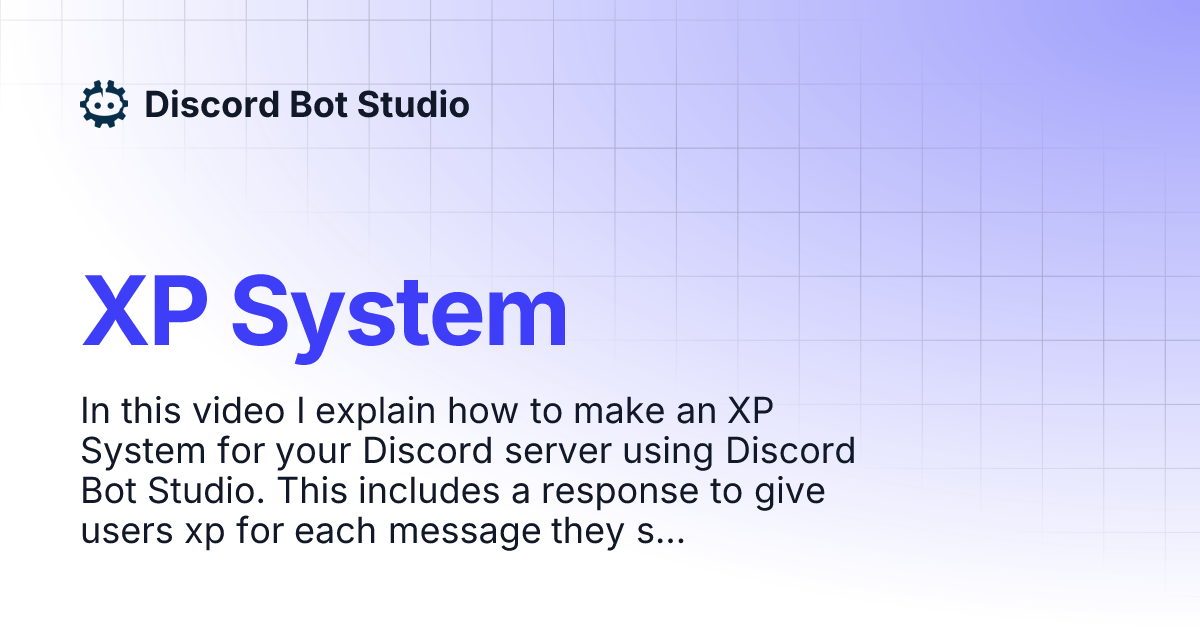 XP System | Discord Bot Studio