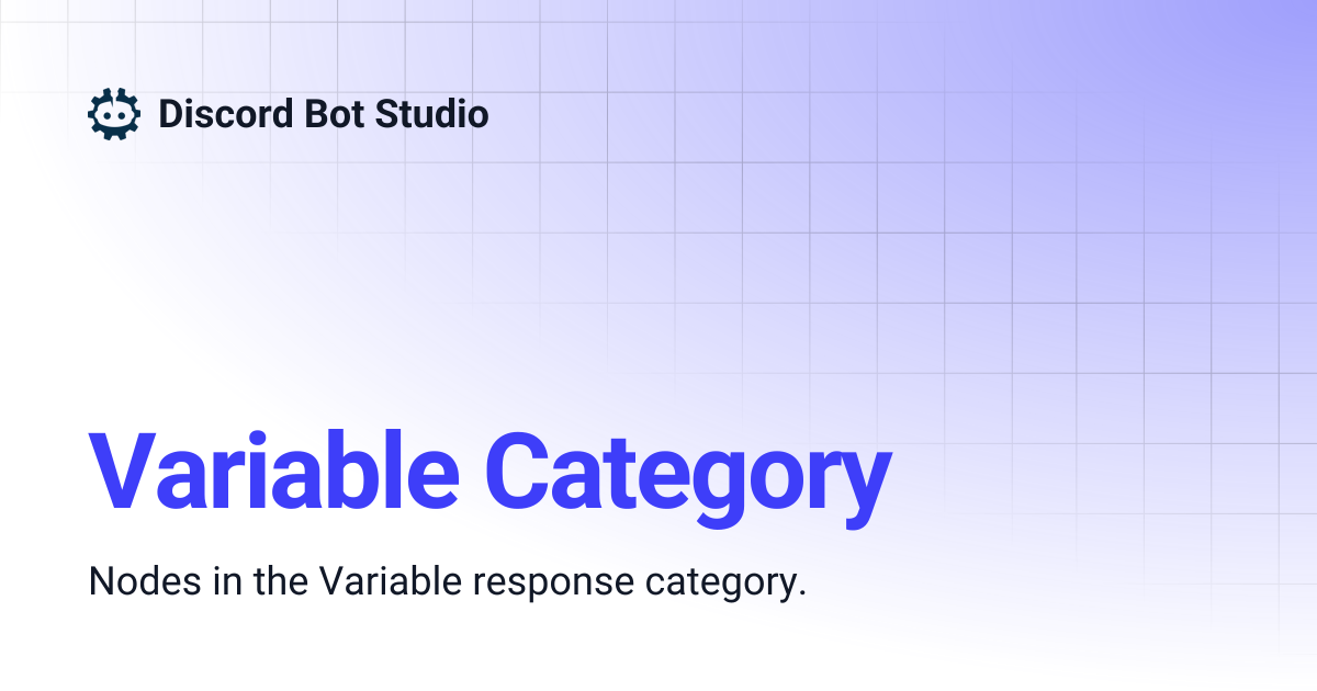 Variable Category | Discord Bot Studio